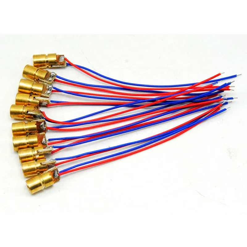 50pcs 6mm*10mm 1mW 650nm Red Laser Diode Module Focus Dot Head 3V Driver