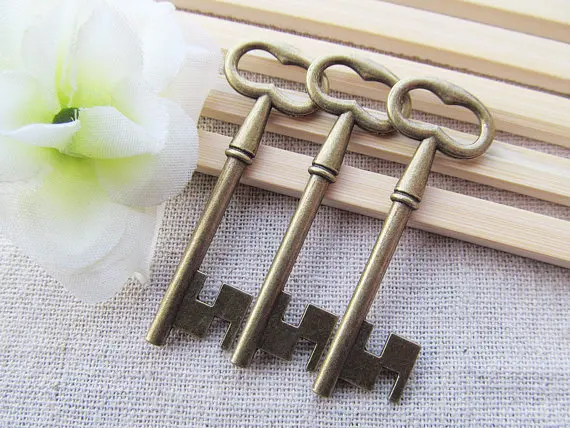 

50pcs Large Good Quality Antique Silver tone/Antique Bronze Key Connector Pendant Charm Finding,DIY Accessory Jewellry Making