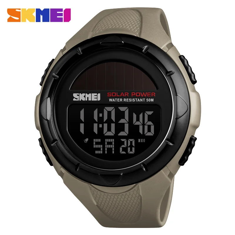 Luxury Outdoor Mens Watches SKMEI Waterproof Solar Power Digital Watch Fashion Men Clock Sports Wrist watches Relogio Masculino