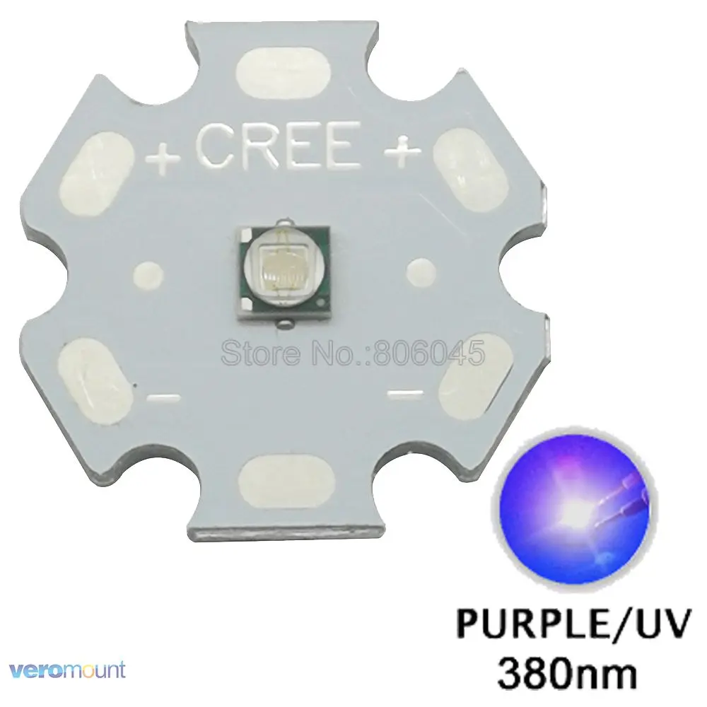 5pcs Epileds 3535 UV/Ultra Violet 3W 380NM-High Power LED Bead Emitter with 8mm 12mm 14mm 16mm 20mm Aluminum / Copper PCB