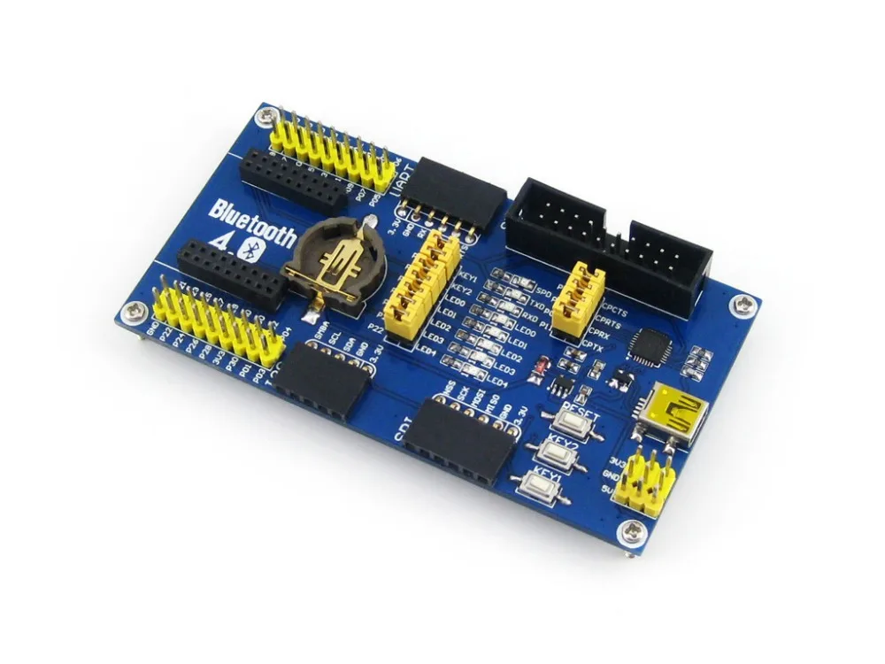 Waveshare BLE400 BLE4.0 Bluetooth Module 2.4G Mother Board for Core51822provides I/O expansion connectors and various interfaces