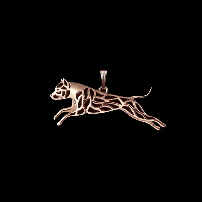 Hot Sale Jewelry Leaping American Staffordshire Terrier Pitbull Dog Pendants