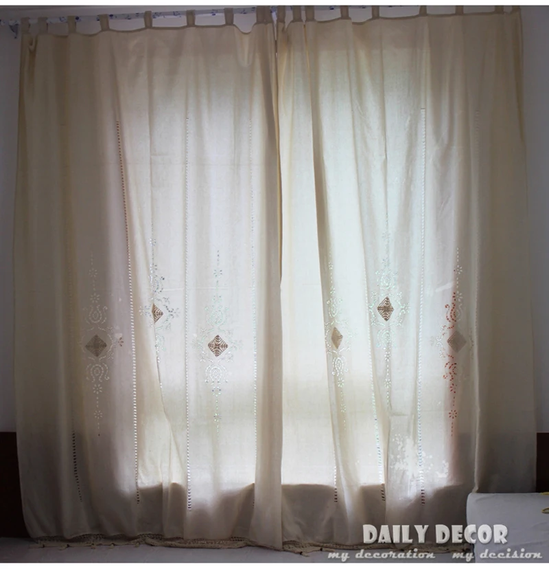 150*255cm 100% cotton linen crochet vintage curtains Las cortinas Rideau Le tende Der vorhang Gardin Finished curtain