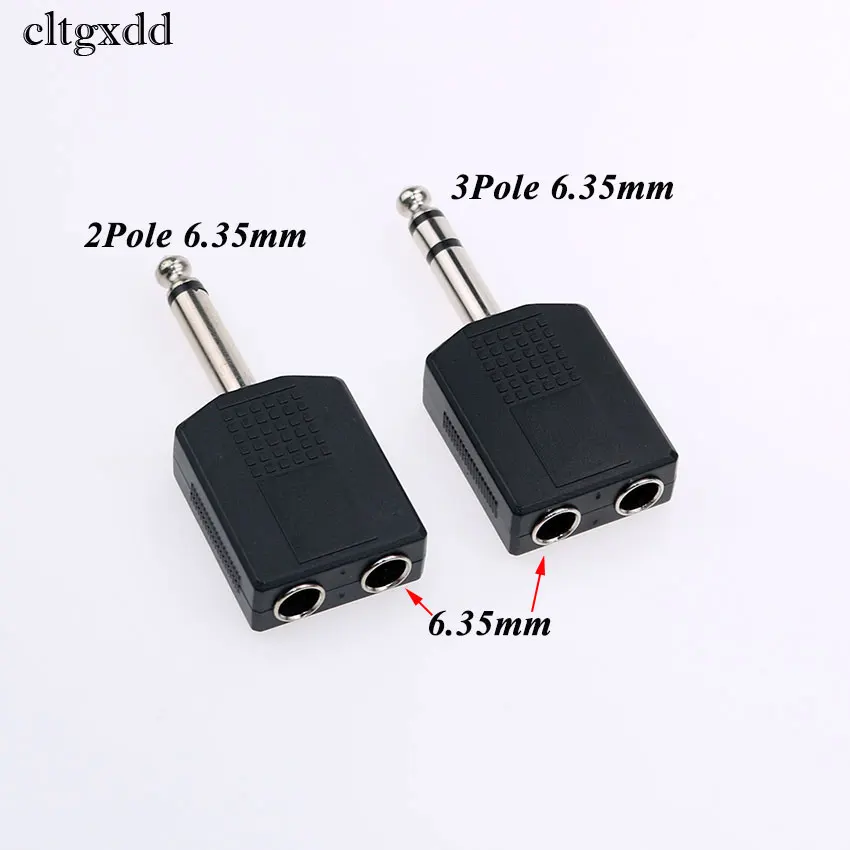 

cltgxdd 1/4" Stereo Audio Jack Plug Adapter Male to 2 Female 6.35mm Dual Mono Jack Headphone Microphone Y Splitter Converter