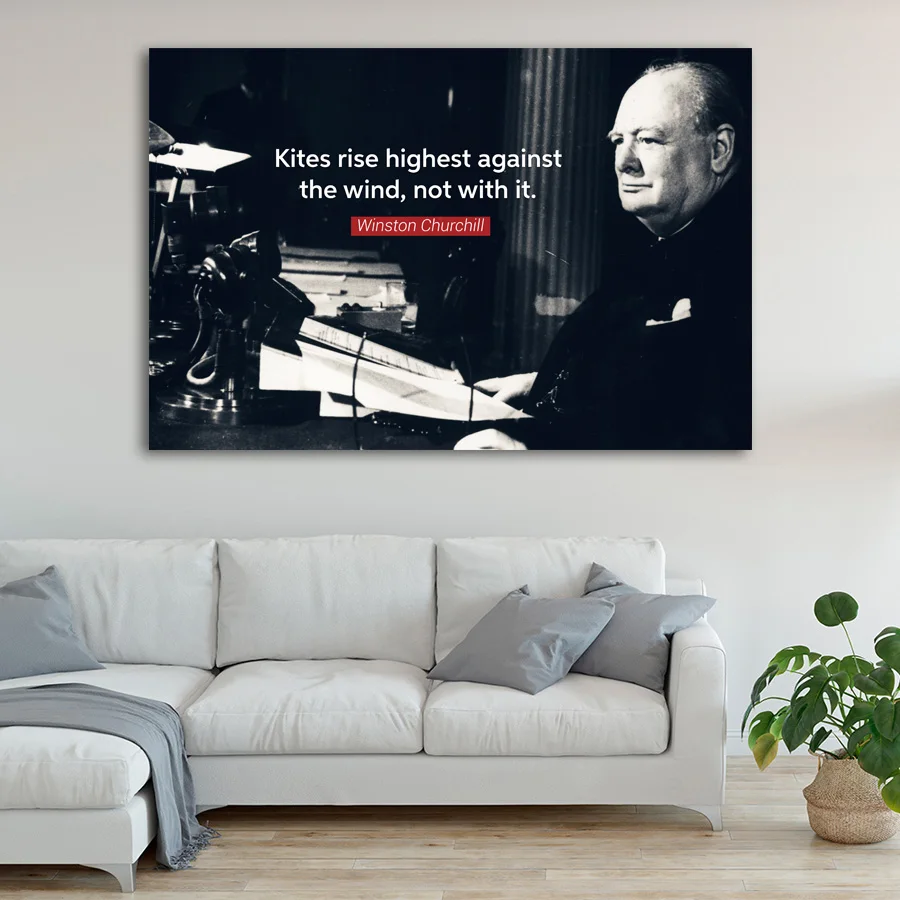 Inspirational quote Winston Churchill Wall Art Posters Canvas Art Prints and Paintings For Room Decor