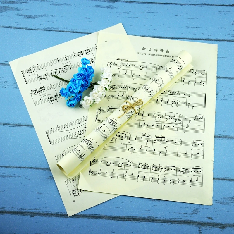 2pcs/lot White Vintage Style HD Font Music Spectrum Paper 22*27 cm DIY Mini Items Photography Accessories Photos Studio Props