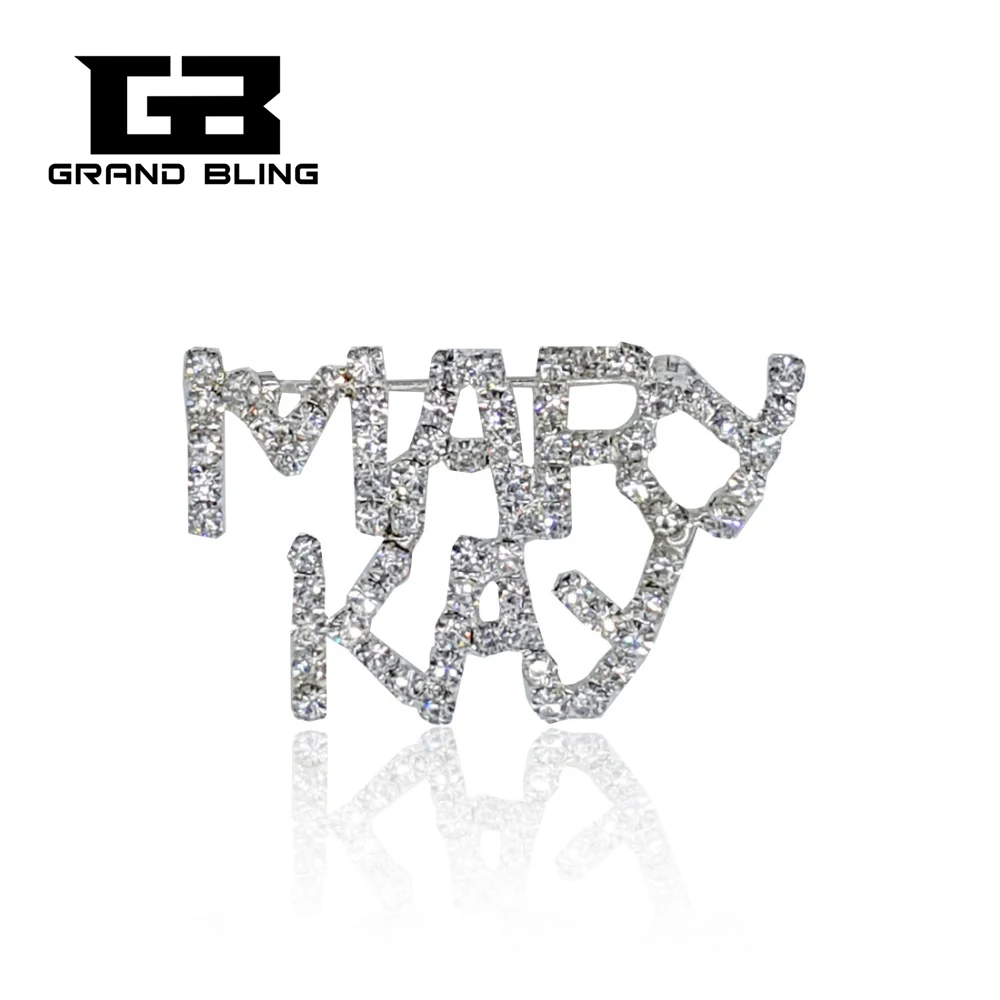 Blingbling Crytal Silver Color MARY KAY Words Brooch Pin