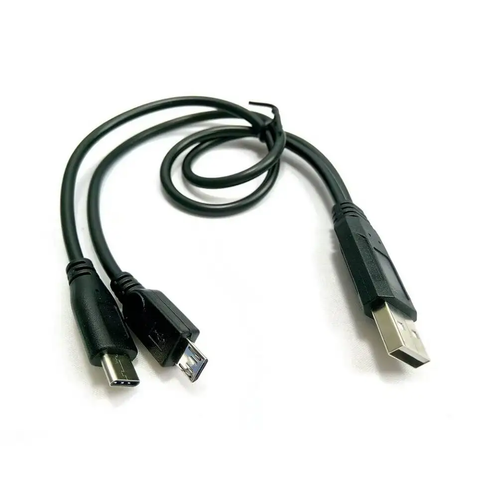 كابل USB من النوع C و Micro USB 2 في 1 ، شحن سريع ، 2.4A ، مزامنة بيانات لهاتف Xiaomi Note 2 LG G5 Nexus 6P