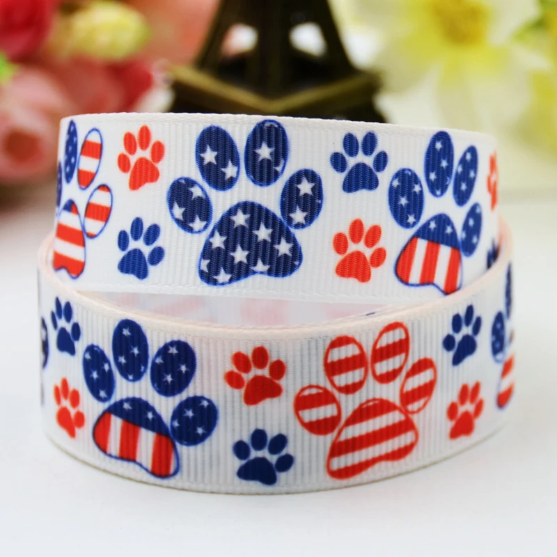 

22mm 25mm 38mm 75mm Independence day Cartoon Printed Grosgrain Ribbon sewing supplies Bow hair accessories X-00935 10 Yards