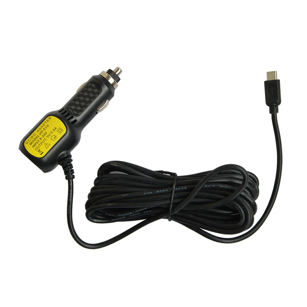 5V 3.5A Dual Mini USB Ports Dash Cam Car Cigarette Adapter Lighter Cable Socket Charger For DVR Vehicle Charging with 3.5 meters