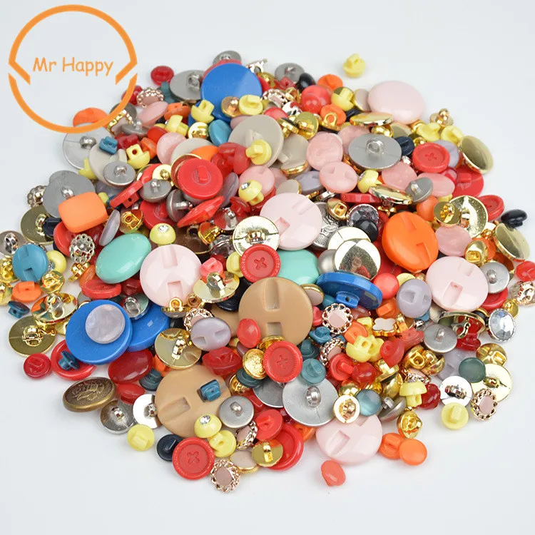 MR HAPPY Colorful 50g Resin Button Mix Size Decorative Sewing Craft Scrapbook Card Making DIY Sewing Decorative