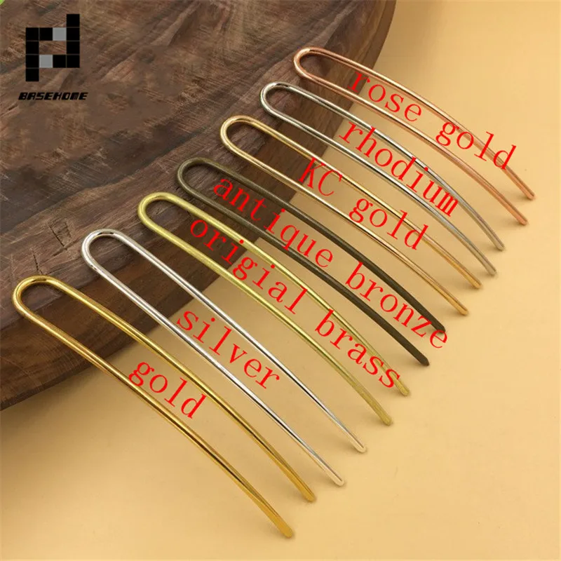 5pcs/Lot 100x3mm Metal Hairpin Hair Colets Clip Fork Jewelry For Women Vintage Tiara Aesthetic Accessories U Shape Pin Hairclip