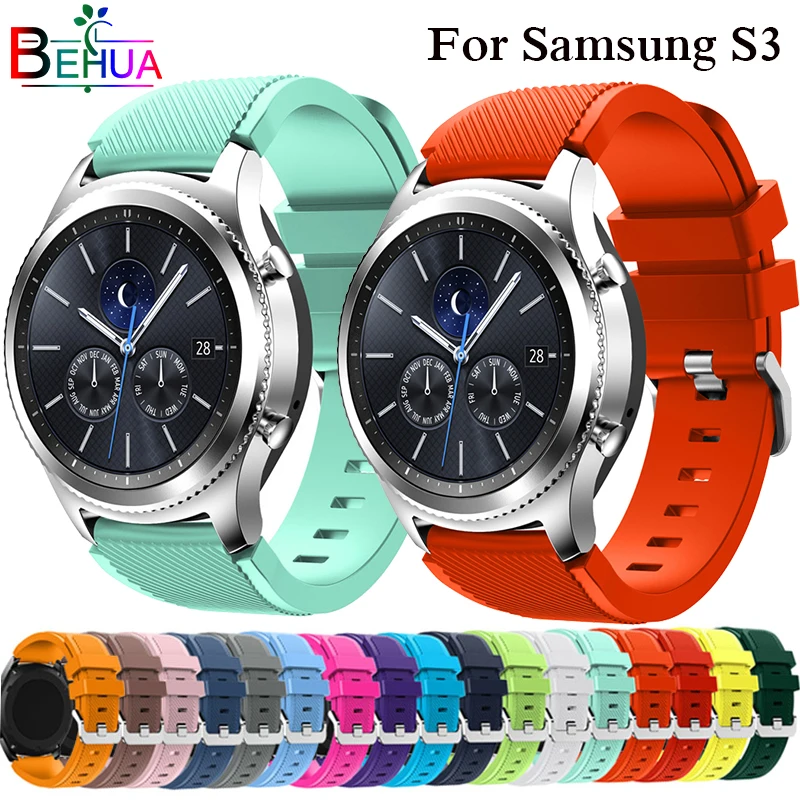 

Watchbands 22mm Sport Silicone Strap Band For Samsung Gear S3 Classic Frontier Replacement Band For Huami Amazfit Stratos 2/2S