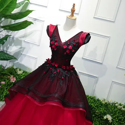 100%real fairy trailing hot pink and black ruffled gown Medieval dress queen Renaissance Gown vintage Victoria dress Belle