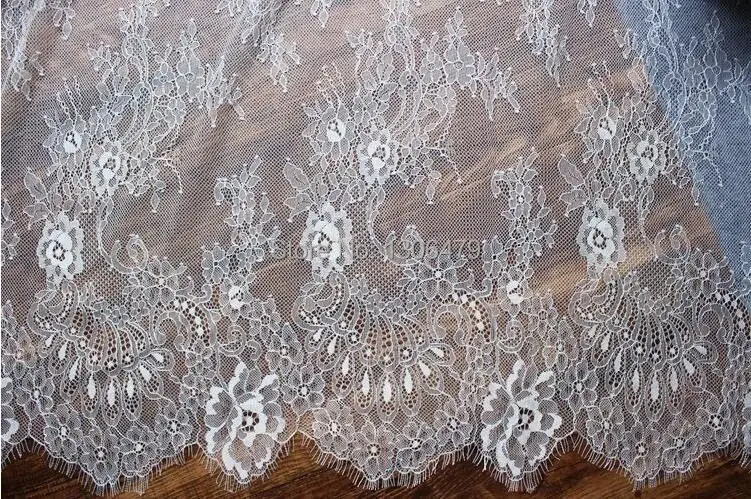 3 mt/teile Exquisite Frankreich Wimpern Spitze Stoff Weiß Handgemachte Diy Vorhang Dekorative 150 CM Breite Kleidung Zubehör RS122 – Detail 24