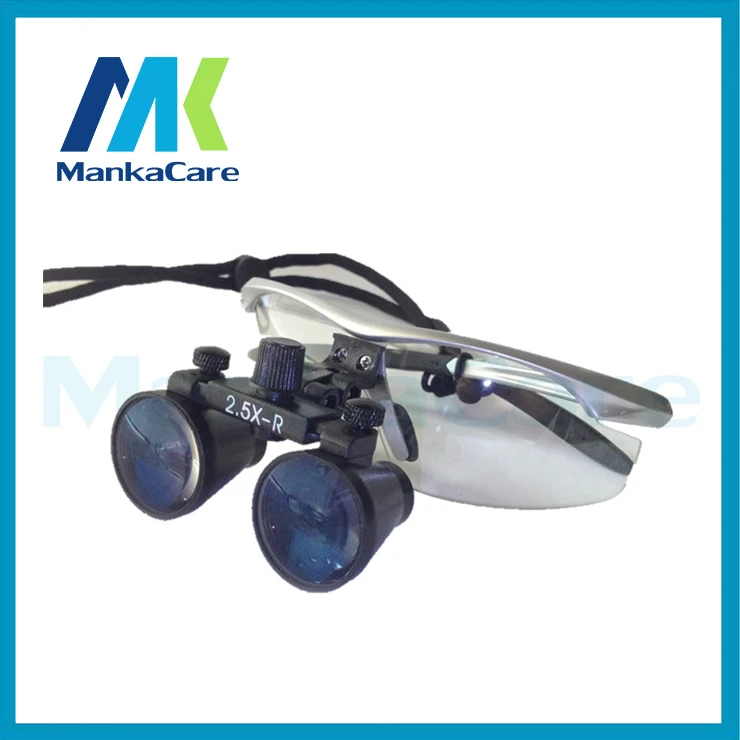 Manka Care - 2.5X time Dental Surgical Binocular Loupes Magnifier Glasses 100% original surgical optical glass Silver color