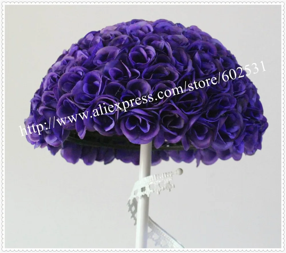 

SPR Free shipping-40cm wedding silk kissing ball purple-plastic inner pomander kissing ball-1pcs