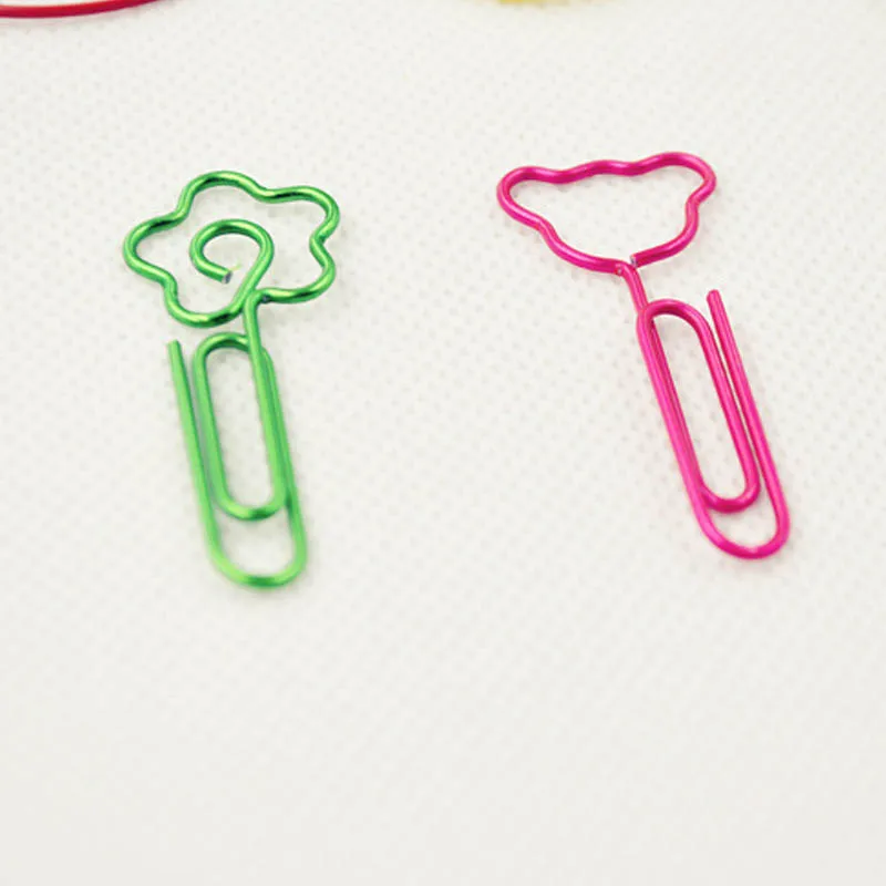 20PCS/Lot Colored Animal Metal Material Paper Clips Bow Notes Letter Bookmarks  For Book Stationery Office Supplies  Accessory