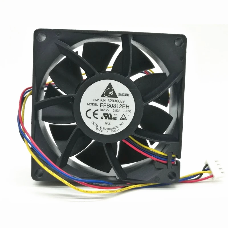 Original Delta FFB0812EH 8CM 80MM 8025 80*80*25MM 12V 0.80A Violent Wind Capacity Fan With 4PIN PWM support