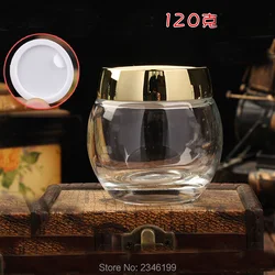 120G 120ML 5pcs/lot Top Grade Glass Cream Jar, Superior DIY Glass Cosmetic Mask Container, Elegant Silver Gold Cosmetic Box