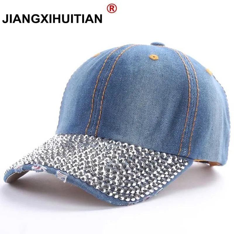 GD luxury Baseball Caps 2017 New style Pure men and women sun hat rhinestone hats denim and cotton snapback cap hip-hop hat