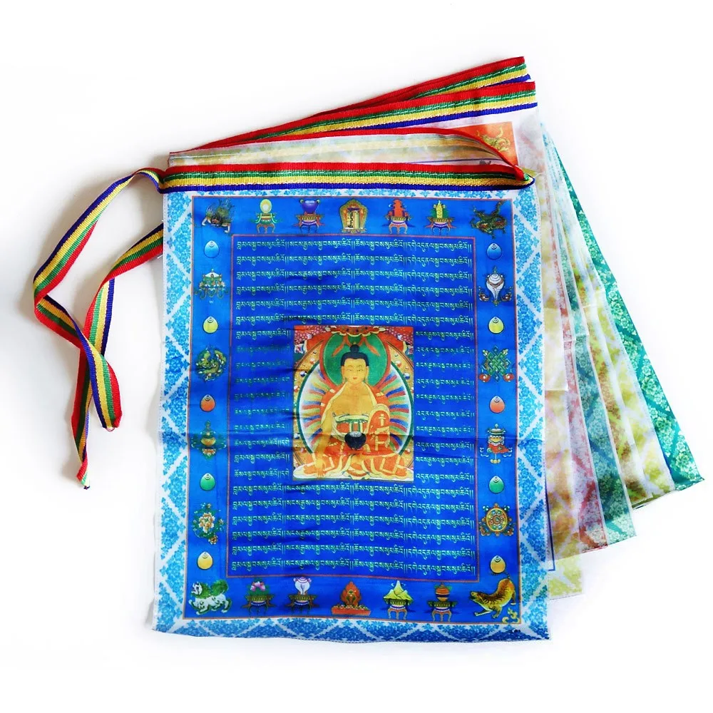 Tibetan Buddhist prayer flags,Sutra streamer,contain 10 flags,Tibet style decorative flag,Total length 3meters, clear pattern