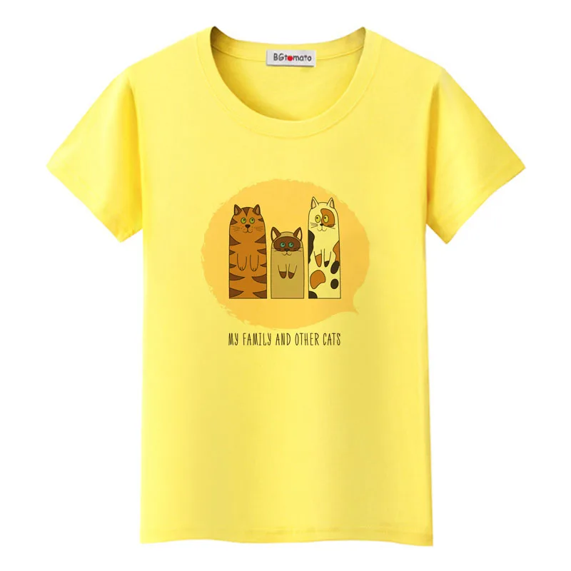 

BGtomato three cat lovely tshirt women funny cartoon animal shirts women harajuku tops tee shirt femme haut femme