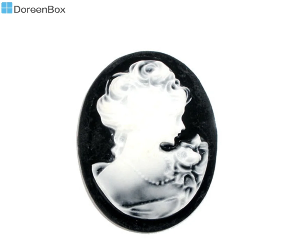 

Doreen Box 10 милых дамских ящиков из полимера, овальная Камея, украшения (B06694)