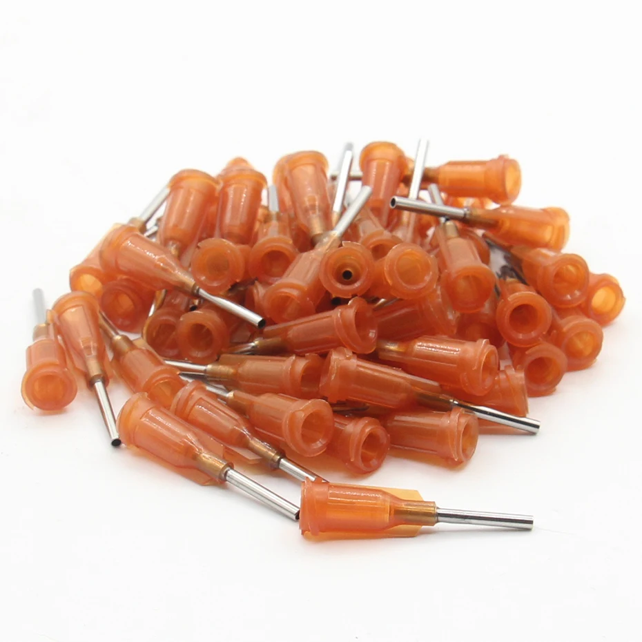 100pcs 15G Precision passivated S.S. Dispense Tip with PP Safetylok hub, 0.5