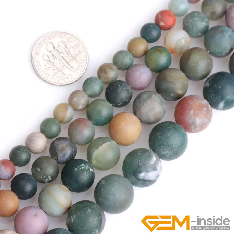 Natural Indian Agates Round Beads For Jewelry Making Strand 15\