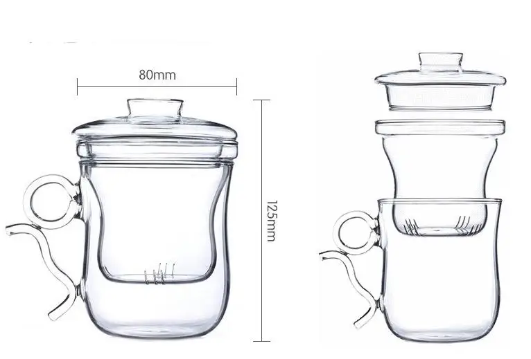 Taza de vidrio resistente al calor, tetera con filtro de tapa/colador, café, vajilla de oficina en casa, pu'er/Dahongpao/oolong de leche/Cha de té blanco