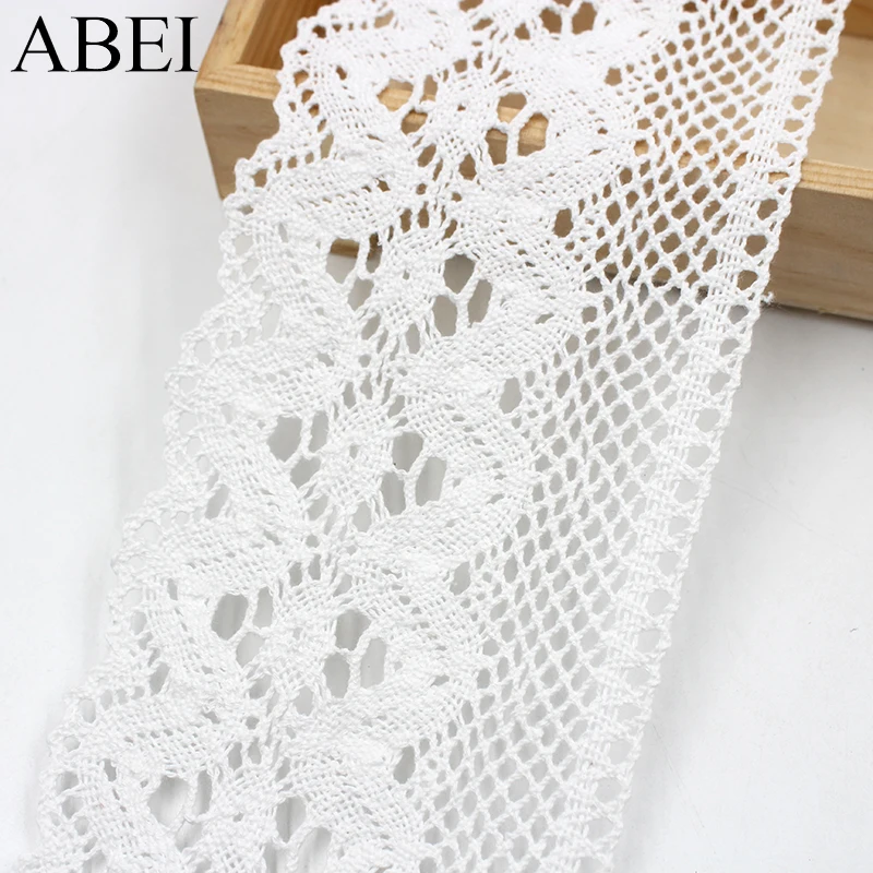 2yards/lot 10.5cm Width White Cotton Lace Trims Diy Garments Curtain Edge Wrap Embellishment Wedding Scrapbook Decoration Ribbon