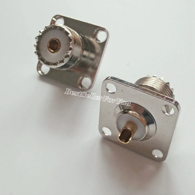 플랜지 납땜 패널 마운트 RF 커넥터, UHF SO239 SO-239 암 패널, 4 홀, 1 개