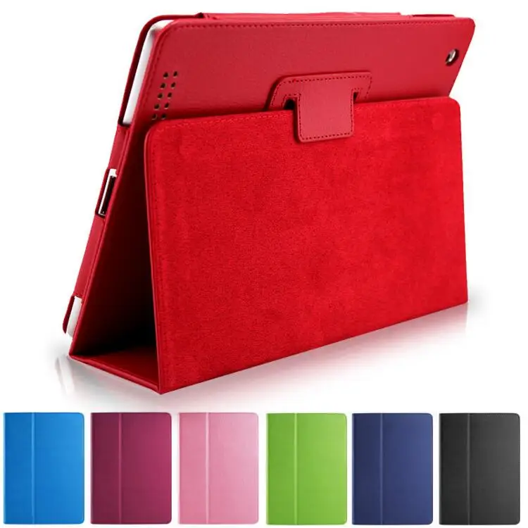 Business Flip Litchi Leather Case For new ipad3 ipad 4 Smart Stand Holder For Apple ipad2 3 4 Magnetic Auto Wake Up Sleep Cover