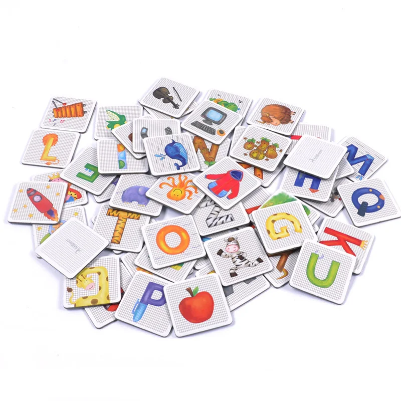 52pcs/set Children Paper Alphabet Paired Cards Baby Learning Cognitive Game Associative Memory Toys Animal Puzzle