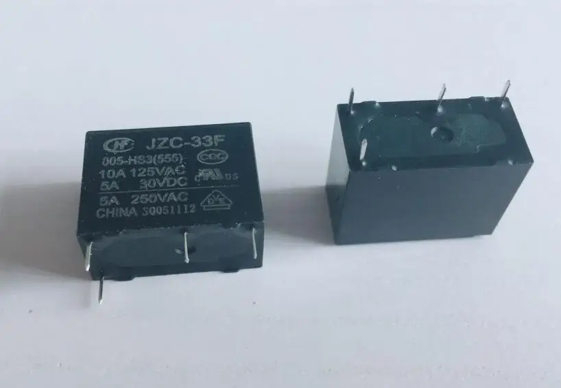 10PCS JZC-33F HF33F HF46F 5V 12V 24V 4PIN 1NO Power relay