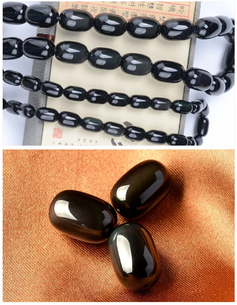 Drop shipping Manufacturers selling natural obsidian round bead Rainbow eye crystal beads Bracelet pendant fashion DIY beads