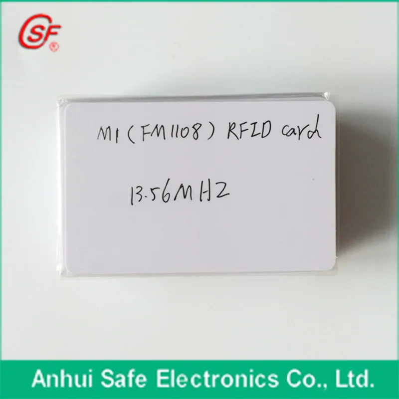 High quality blank inkjet 13.56MHz/RFID Acess Control Smart IC Card FM1108 M1 Chip S50 100pcs