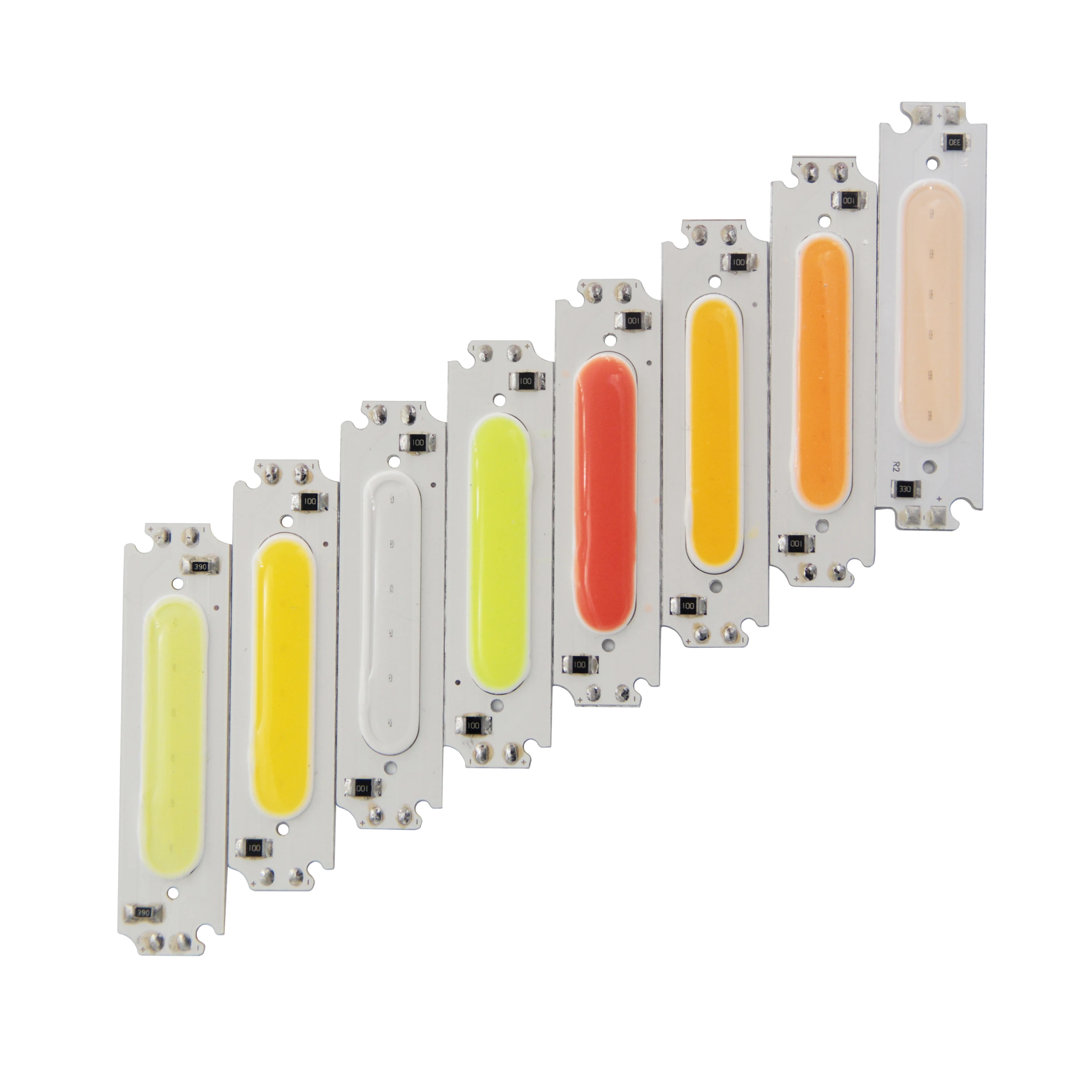 10PCS Hot sale 60mm 15mm LED COB Strip Light Source moudle COB LED bulb 12V DC 2W 200LM FLIP Chip for DIY Car Lamp