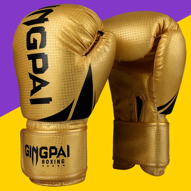 Boxing gloves displayed from an alternate angle