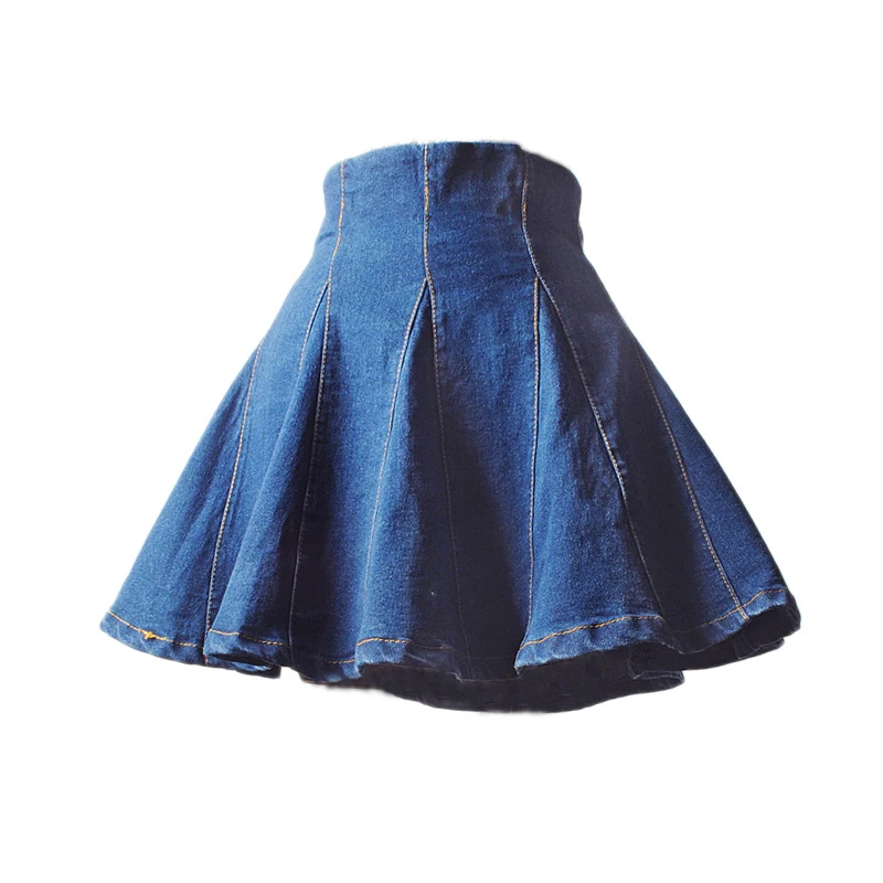 Skirts Womens Denim Sexy Pleated 2020 Korean Style Female Skirt School High Waist Tutu Mini Skirts Short Jeans Saia Jupe Femme