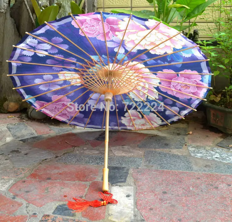 Free shipping chinese peony flowers picture oiled paper umbrella waterproof parasol decoration decoration props dance umbrella