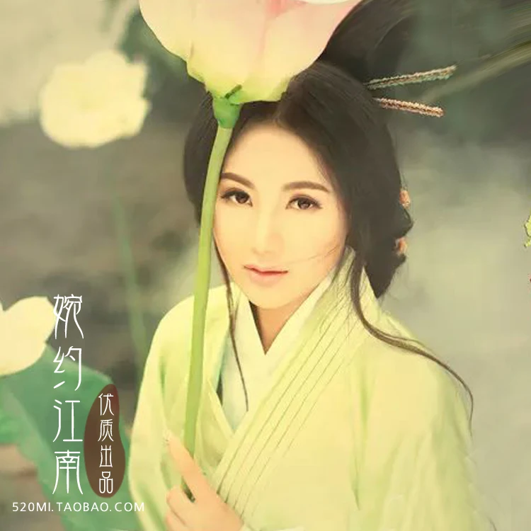 Princess LanLing Fresh  Aesthetic Green Hanfu Costume for Women Photography Costume