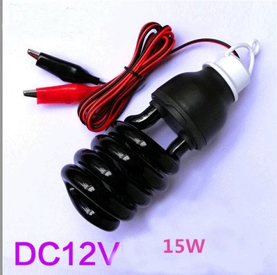 DC 12V Ultraviolet Lamp UV Light Bulb 15/20/30/40W Blacklight Energy Saving Germicidal Lamp Trap Light