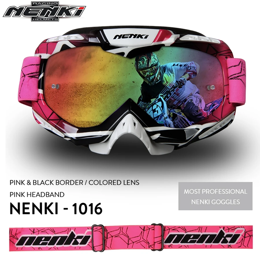 

NENKI Motorcycle Glass Bike Motocross Goggles anti-UV Helmet Goggle Ski Moto Goggles ABS DOT ATV Off-road Motorcycle Helmet