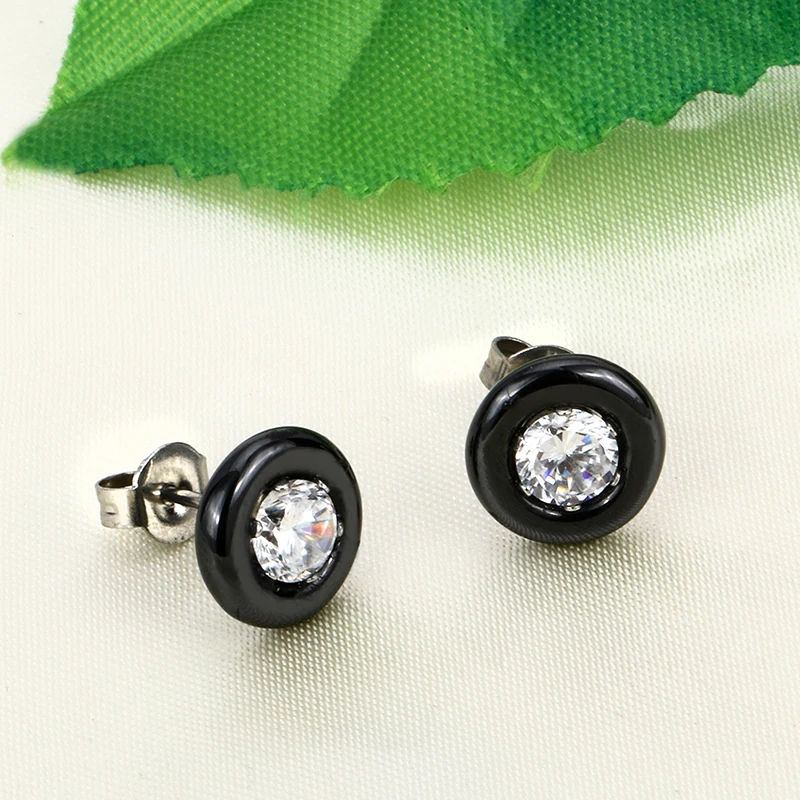 2018 Wholesale Price Pearl Earrings Stud Earrings for Women Gift Black White Pink Light Blue Red Yellow Stone Earring Jewelry