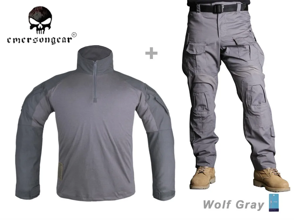 

emersongear-Gen3 Combat Shirt Pants Suit, Airsoft Tactical bdu Uniform, EM9293 EM9294,Wolf Gray