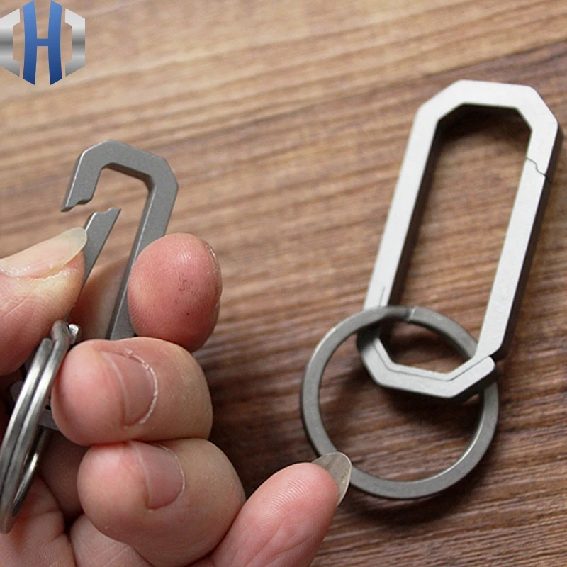 S/L Titanium Alloy Key Ring Hung Buckle Outdoor EDC Tool Keychain Pocket Titanium Buckle