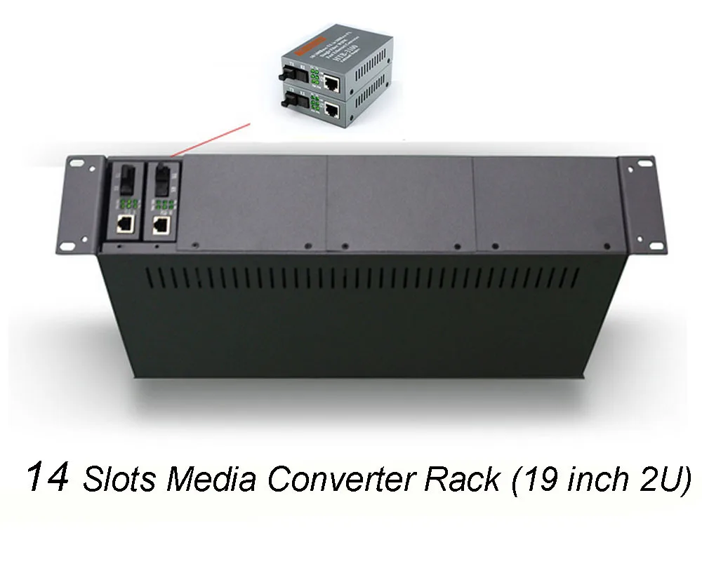 

Премиум 14 слотов трансформирующий волоконно-оптический медиа конвертер стойка для оптического трансивера 19 дюймов 2U шасси