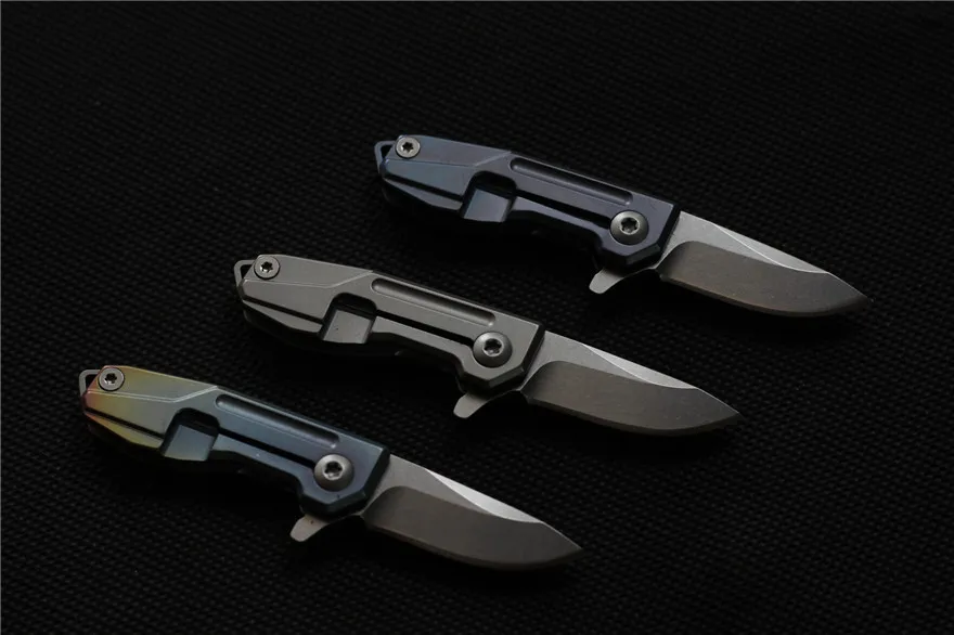 MK Mini พับมีดไทเทเนียมอัลลอยด์ D2ใบมีดการล่าสัตว์กลางแจ้งแบบพกพามีดยุทธวิธีมีด EDC เครื่องมือ
